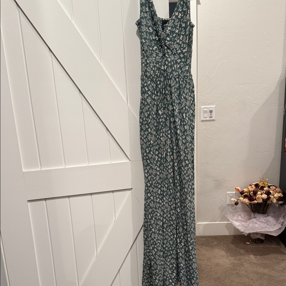Angie Teal Patterned Jumpsuit